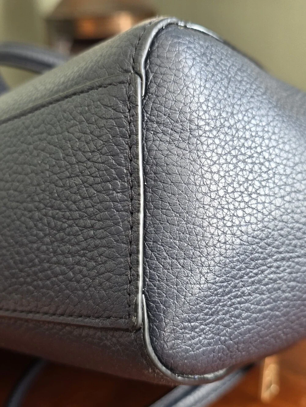 Coach 79997 Prairie Satchel Navy Blue Pebbled Leather Crossbody Bag